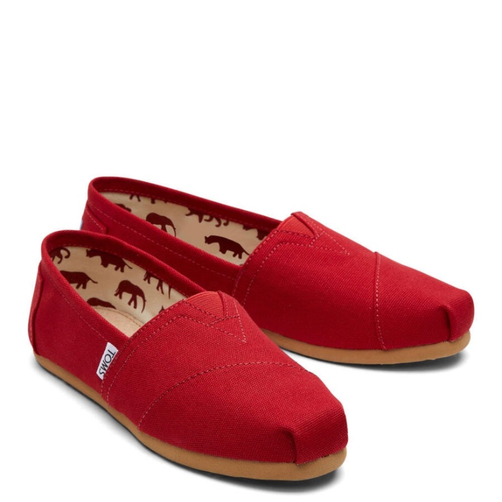 NWT Toms Red Alpargata Canvas Shoes, Women’s Size 8